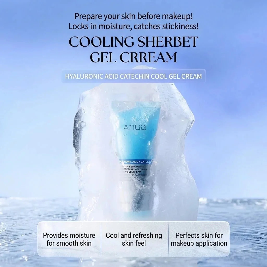 Anua Hyaluronic Acid + Catechin Pore Smoothing Cooling Gel Cream – 80ml