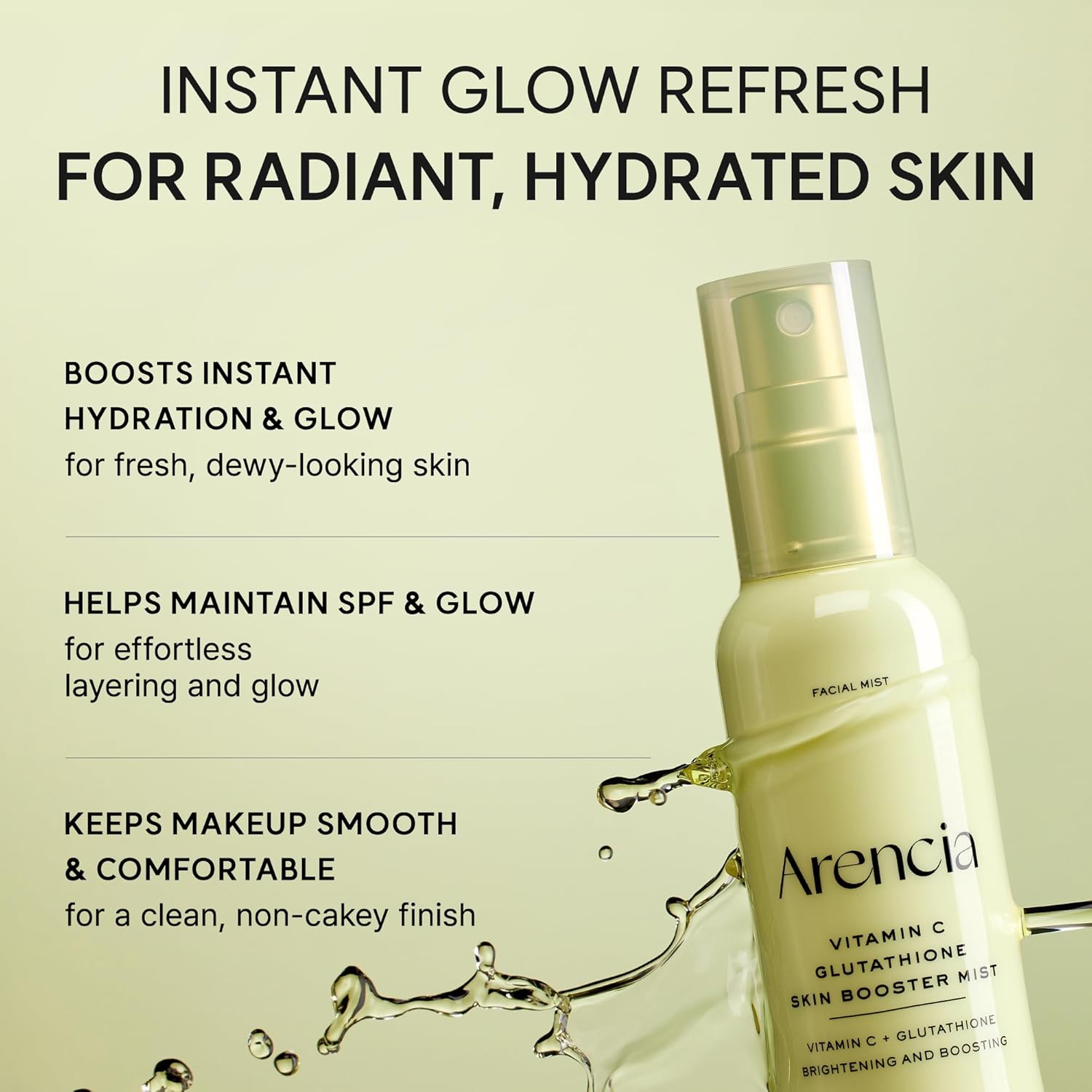 ARENCIA VITAMIN C GLUTAHIONE SKIN BOOSTER MIST 100ML view 3
