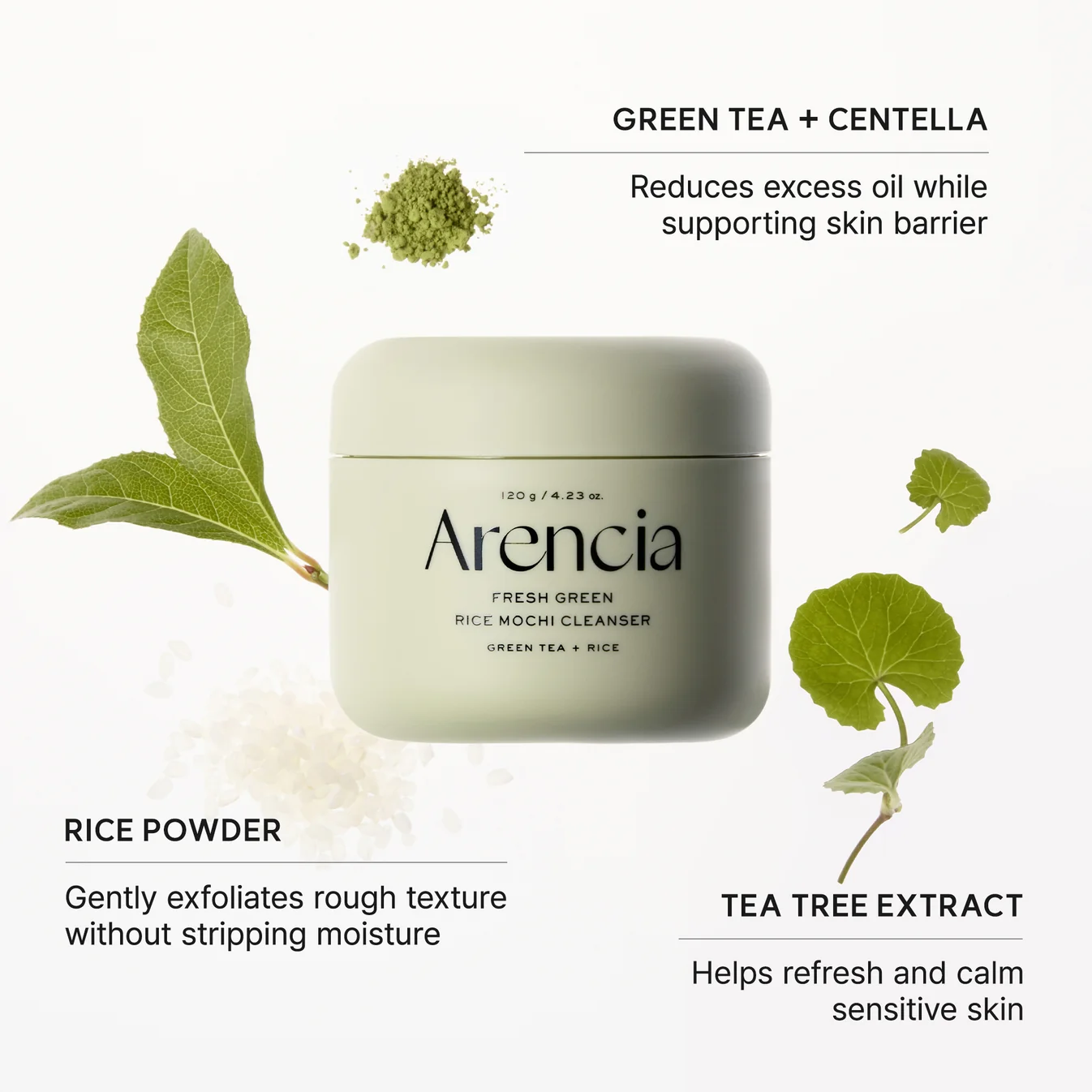 Arencia Fresh Green Rice Mochi Cleanser (120g) alternate view
