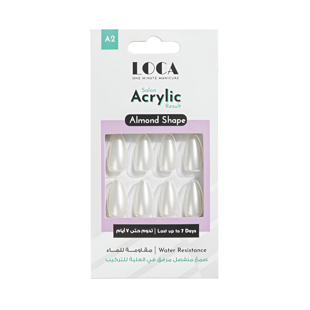Artificial Nails Almond Shape White Pearl   By Loca - A2 alternate view