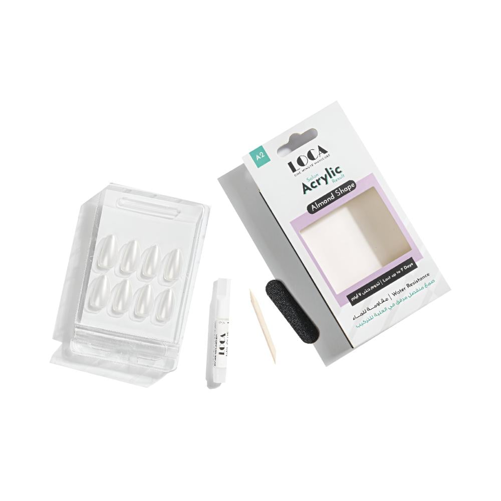 Artificial Nails Almond Shape White Pearl   By Loca - A2 view 4