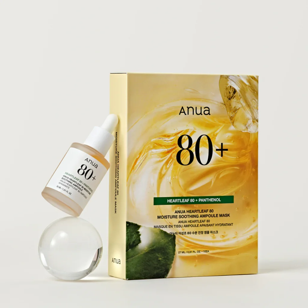 ANUA HEARTLEAF 80 MOISTURE SOOTHING AMPOULE MASK 10 Sheets