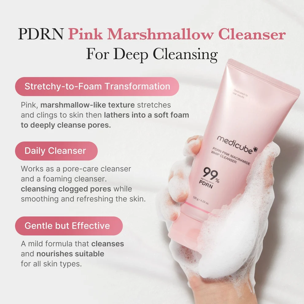 Medicube PDRN Pink Niacinamide Foaming Cleanser – 120 g view 4