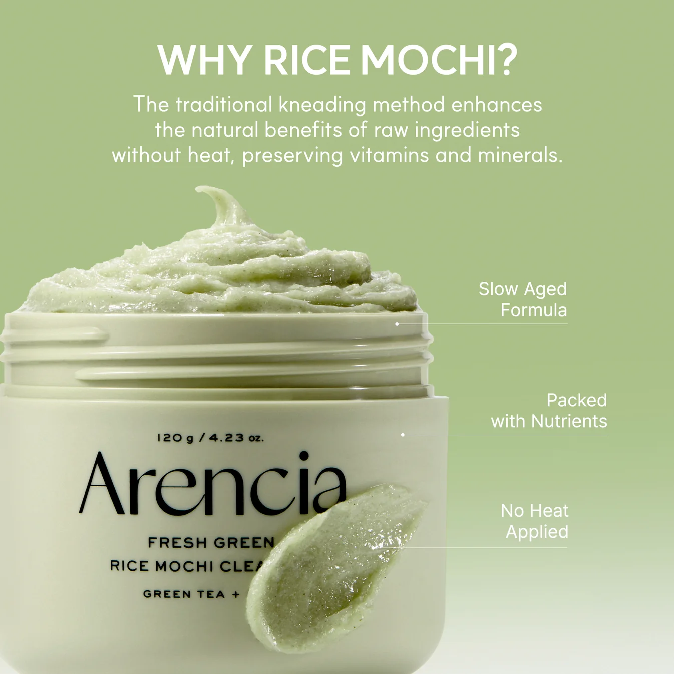Arencia Fresh Green Rice Mochi Cleanser (120g) view 3