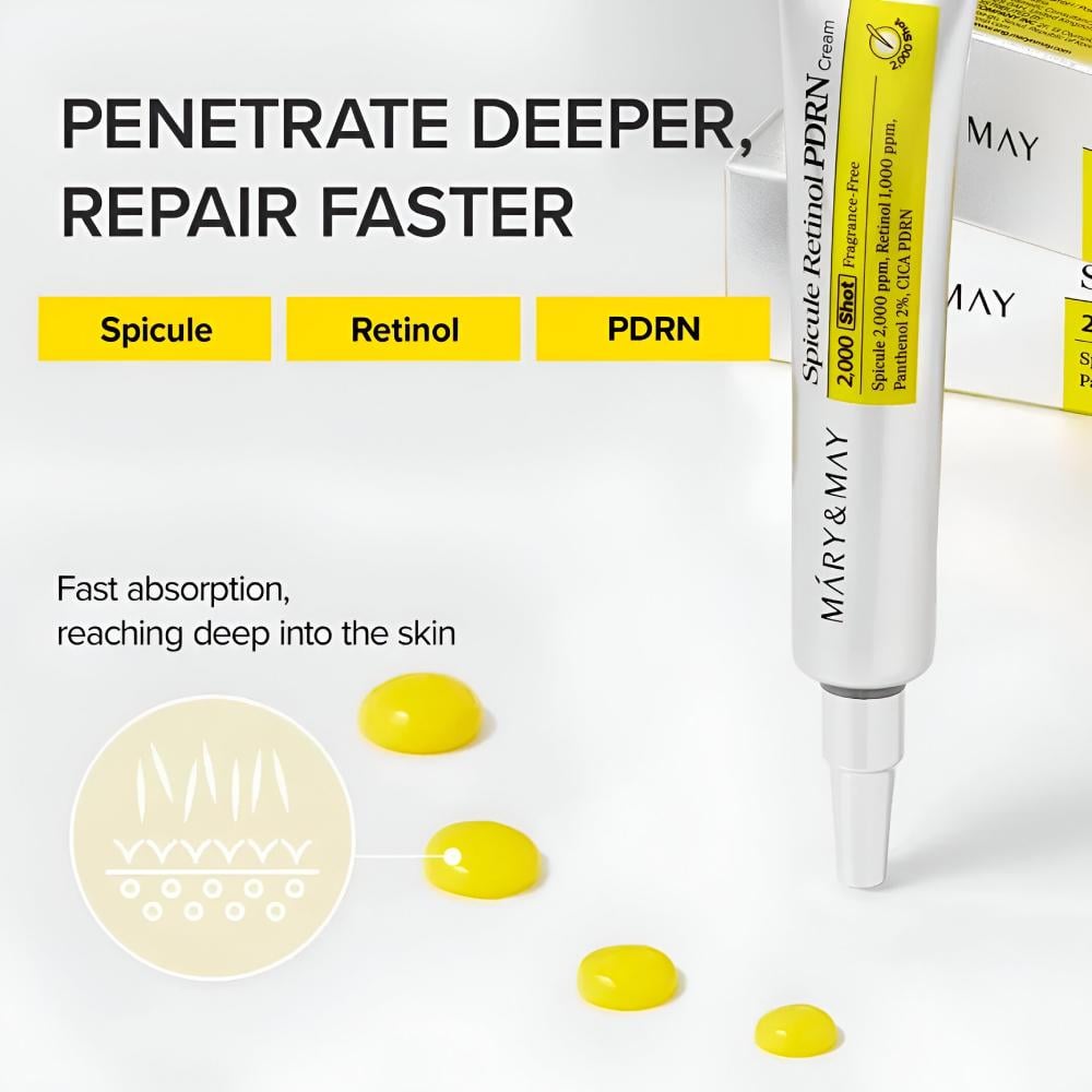 Mary & May Retinol Spicule Cream for Skin Smoothing & Wrinkle Reduction – 15 g view 3