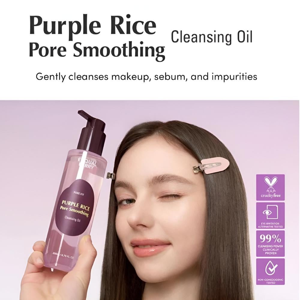 Eqqualberry Purple Rice Cleansing Oil (200ml) view 3