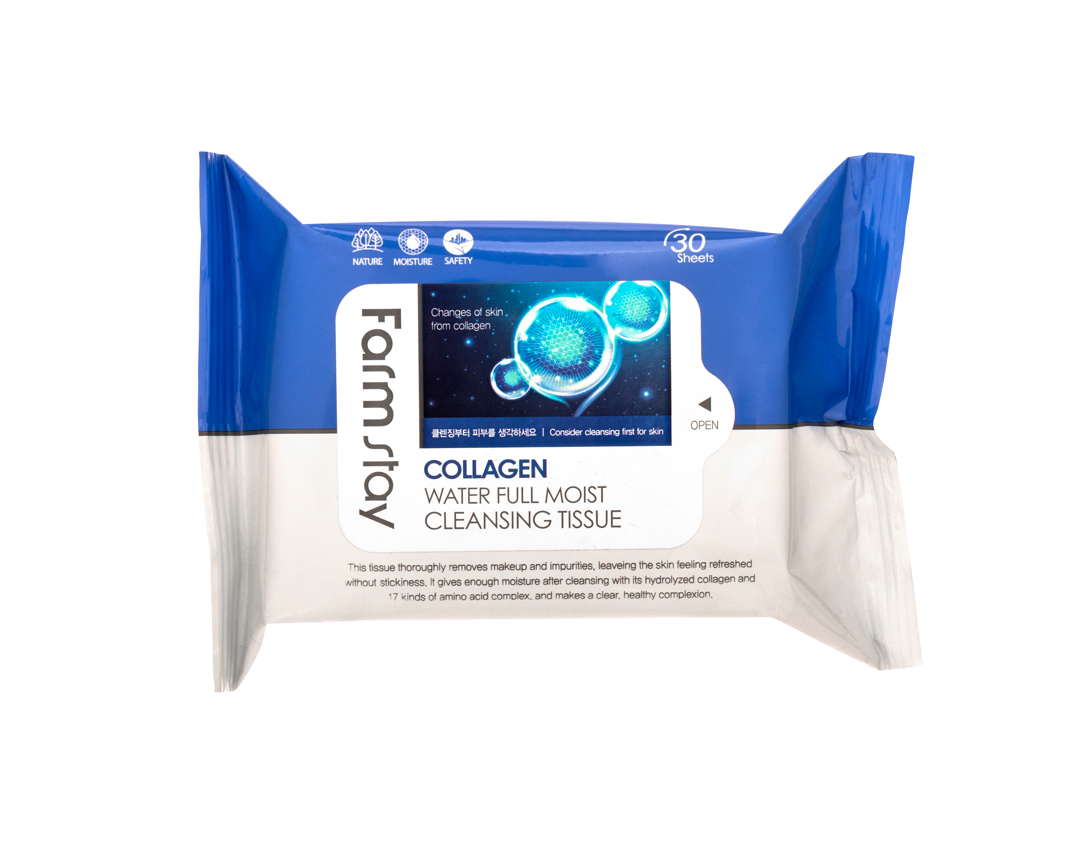 FARMSTAY COLLAGEN WATER FULL MOIST CLEANSING TISSUE