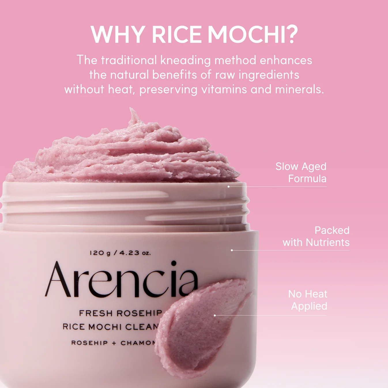 Arencia Fresh Rosehip Rice Mochi Cleanser (120g) alternate view