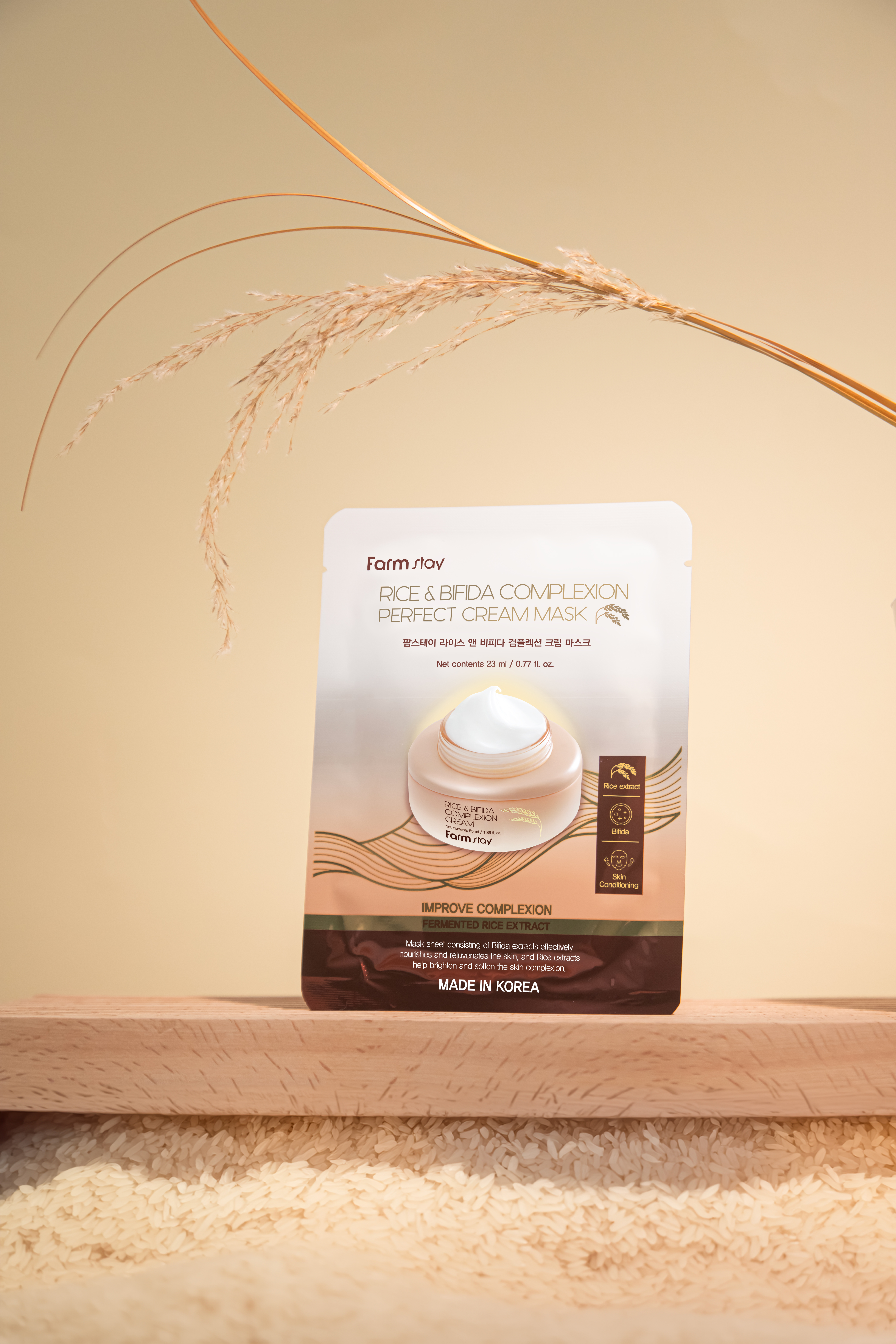 FARMSTAY RICE & BIFIDA CREAM MASK