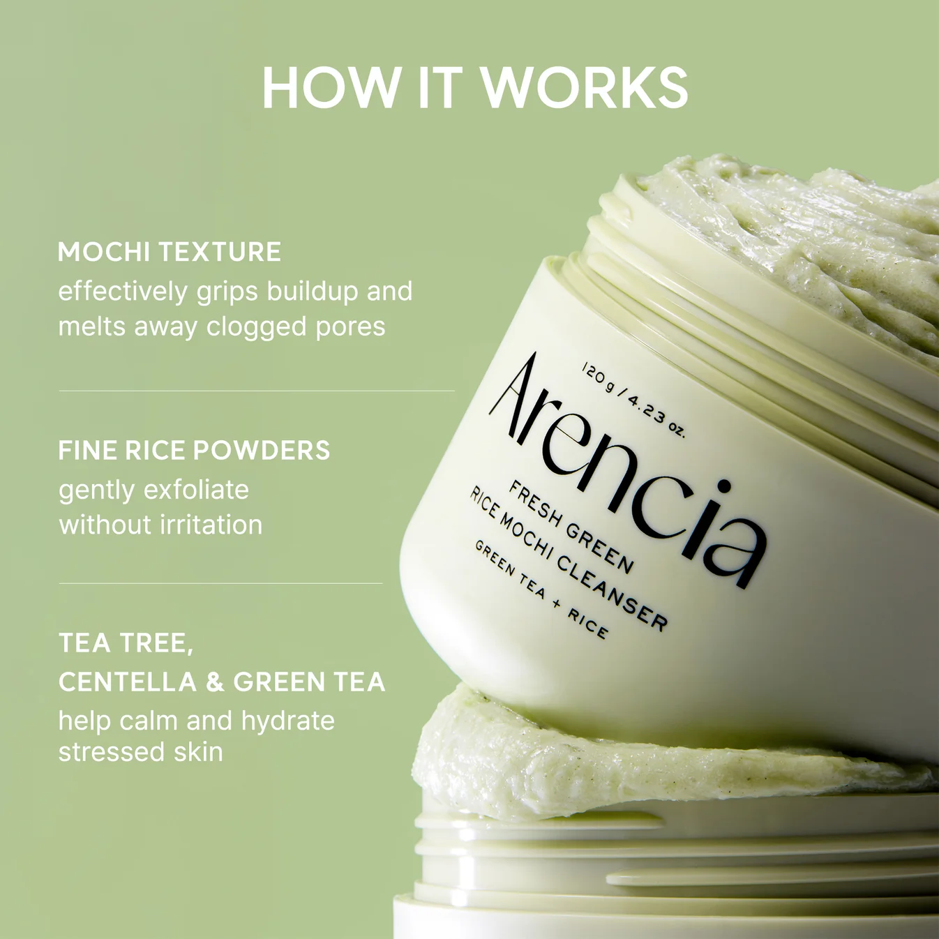 Arencia Fresh Green Rice Mochi Cleanser (120g) view 8