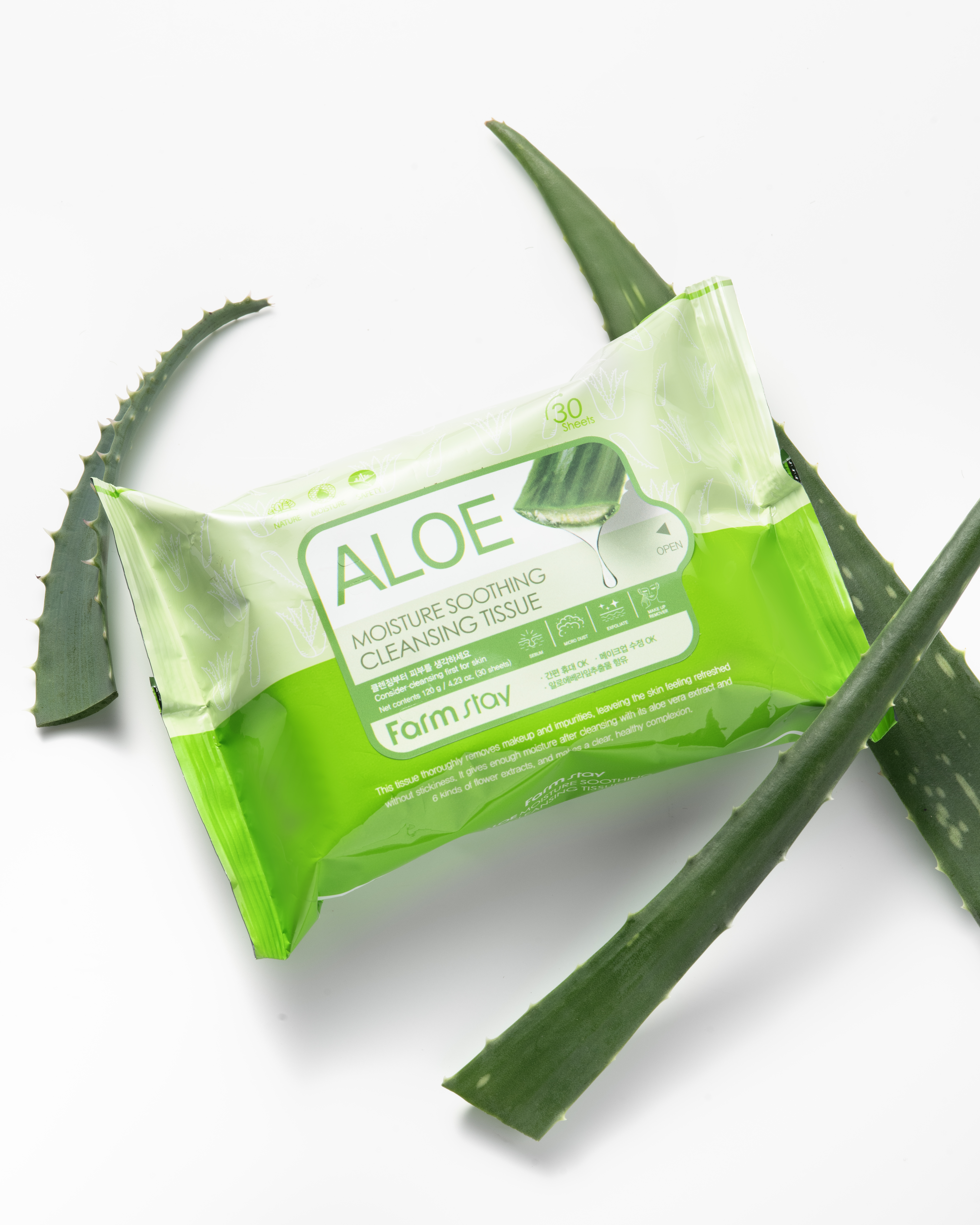 FARMSTAY ALOE MOISTURE SOOTHING CLEANSING TISSUE