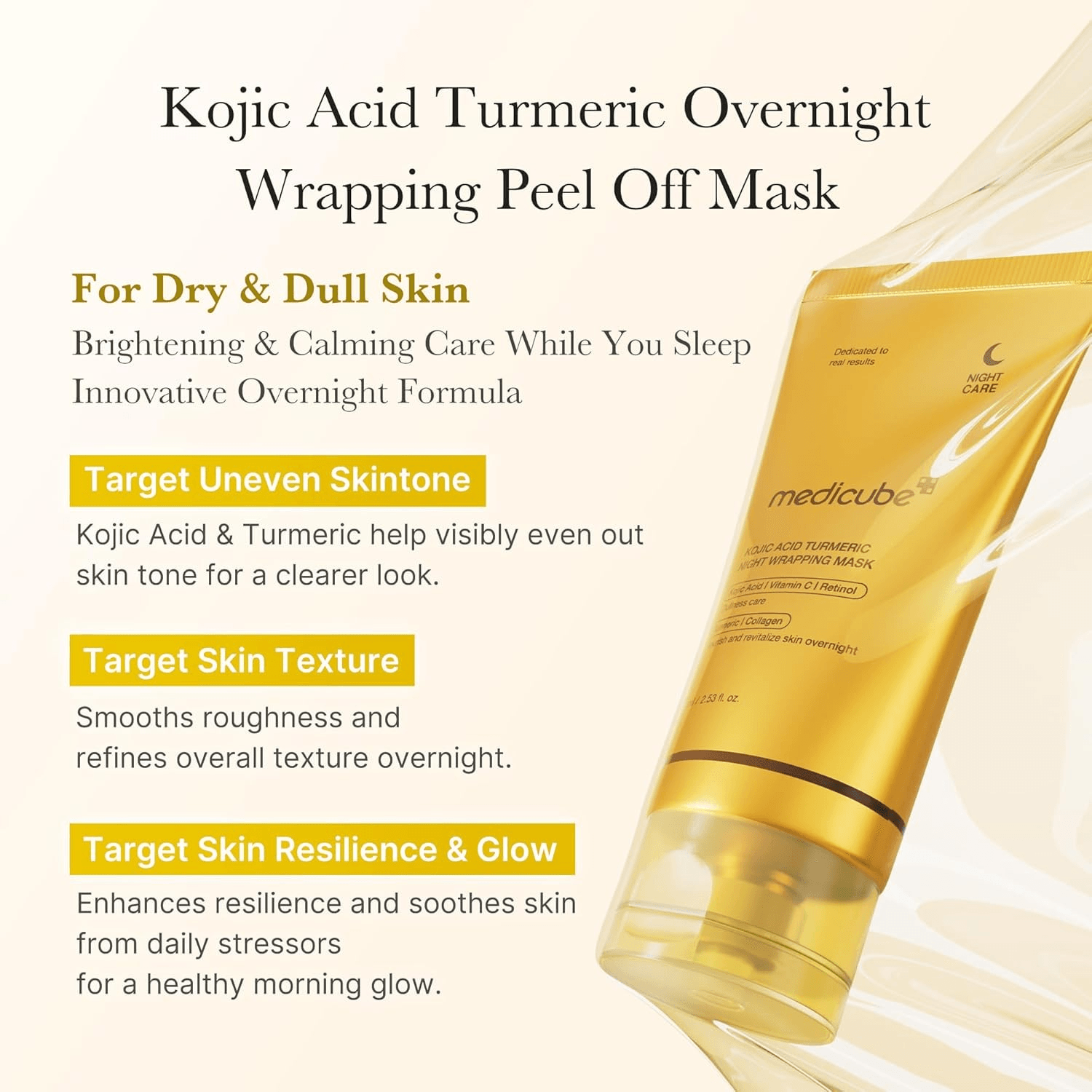 Medicube Night Mask with Kojic Acid & Turmeric for Brightening and Even Skin Tone – 75ml view 3