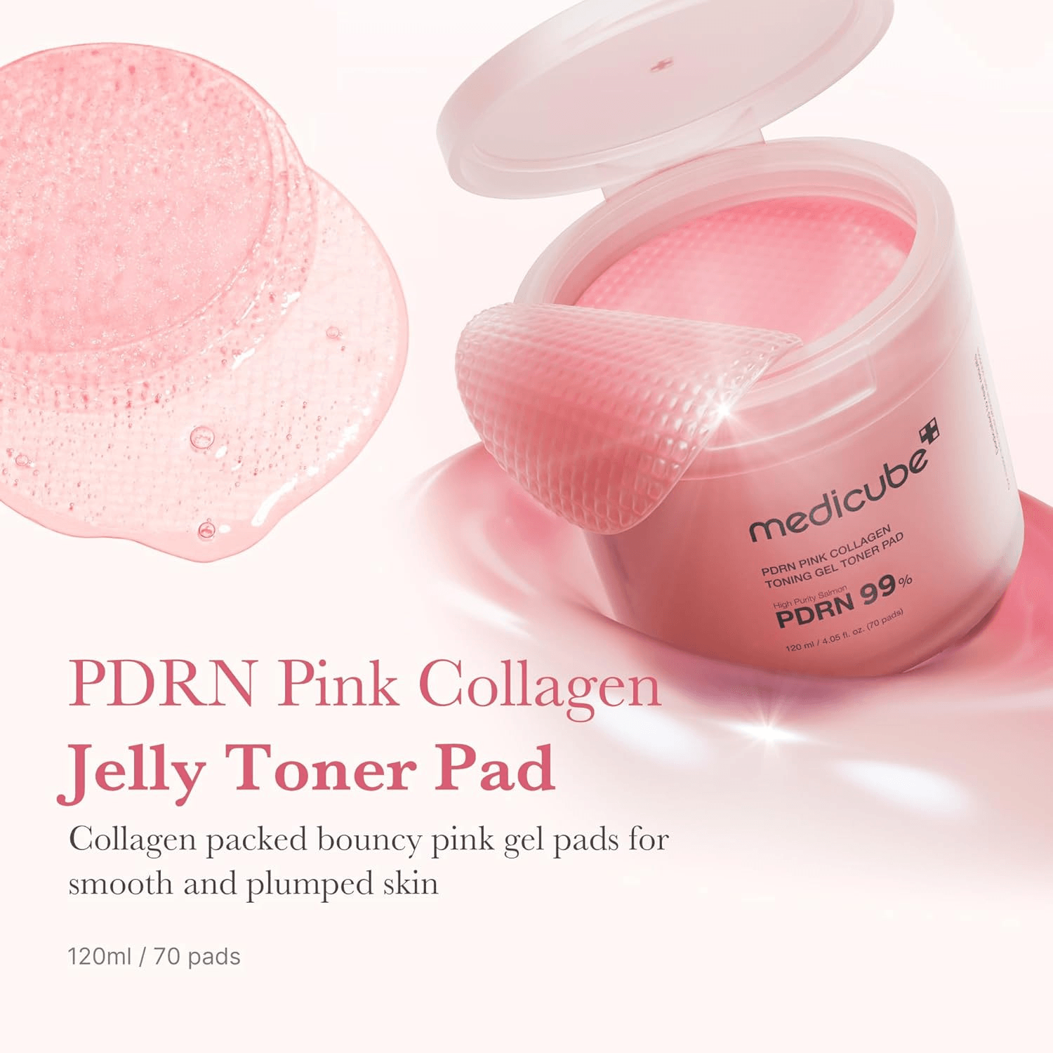 Medicube, PDRN Pink Collagen Toning Gel Toner Pad -  70 Pads alternate view
