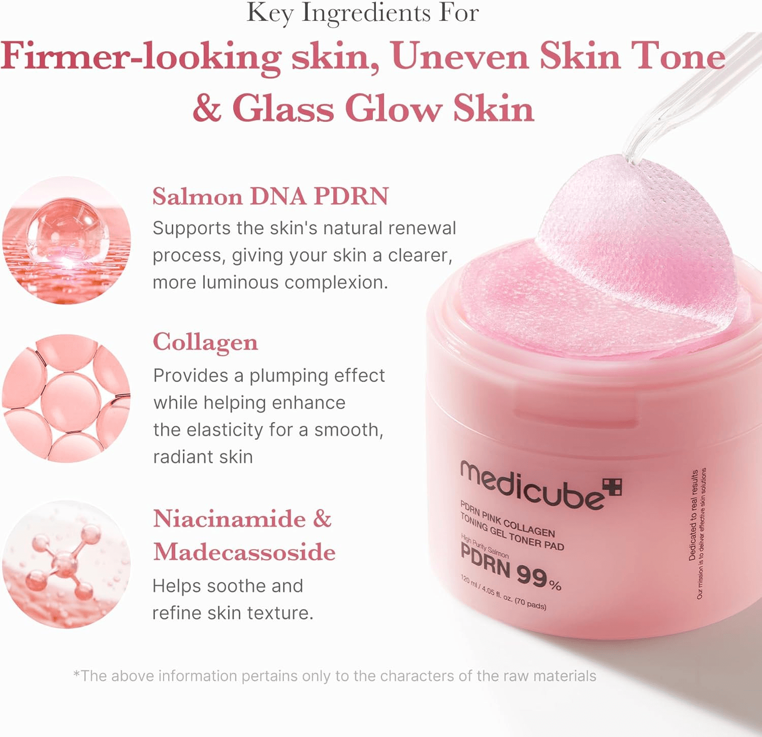 Medicube, PDRN Pink Collagen Toning Gel Toner Pad -  70 Pads view 4