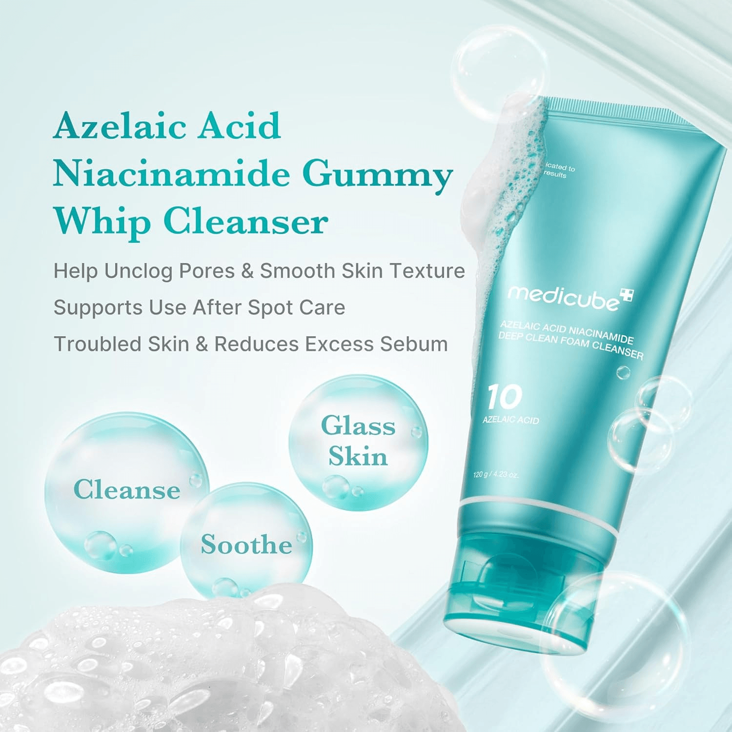 Medicube Azelaic Acid Niacinamide Deep Clean Foam Cleanser - 120g alternate view