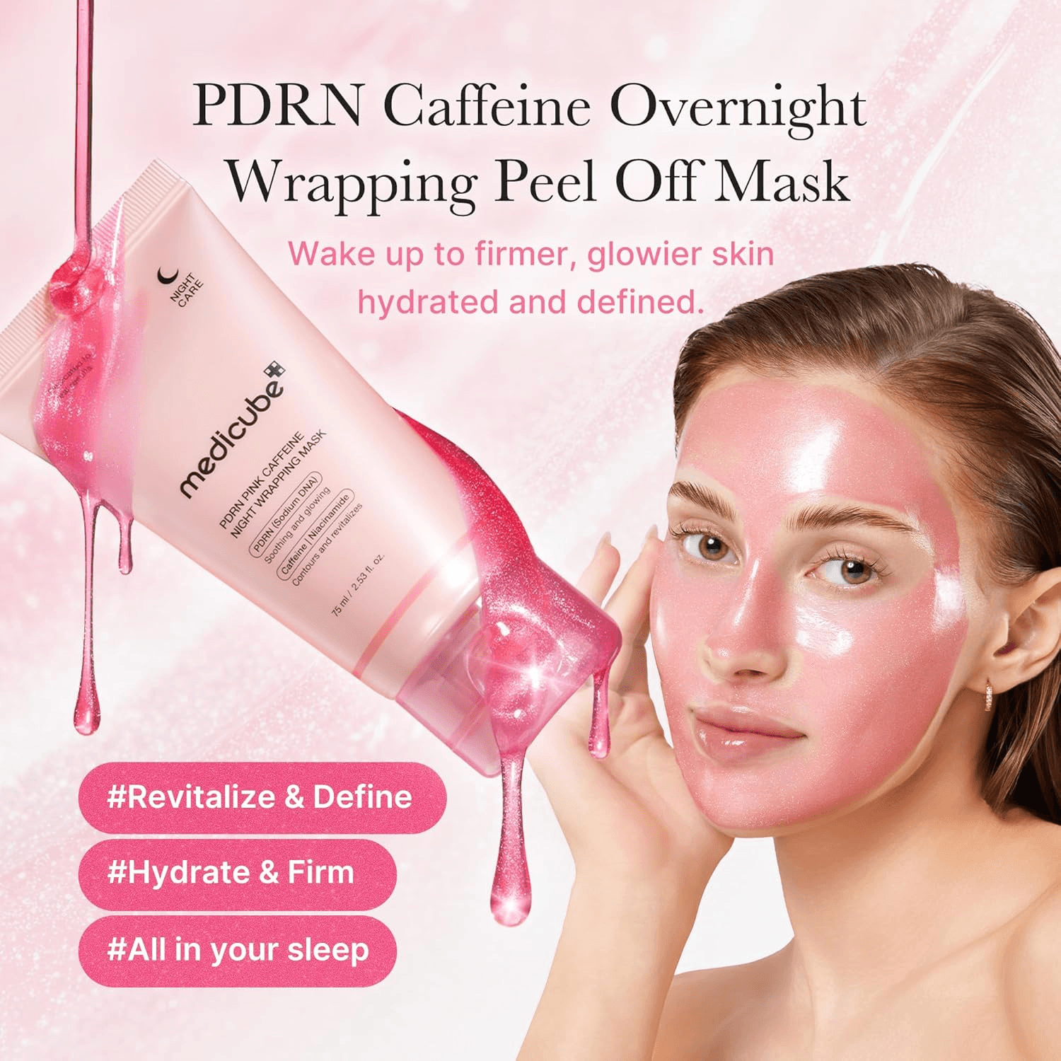 Medicube PDRN Pink Caffeine Night Wrapping Mask - 75ml view 3