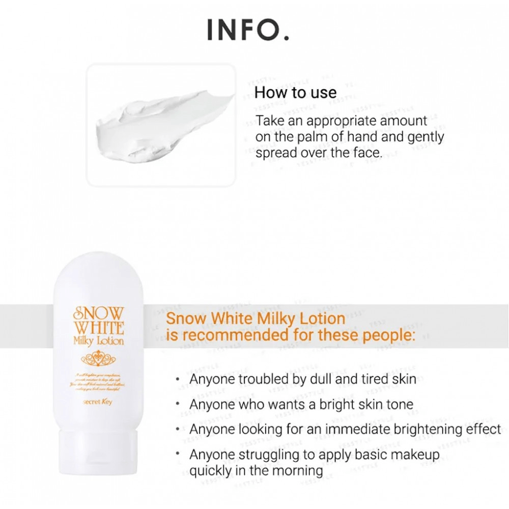 Secret Key Snow White Milky Lotion- 120gm view 3