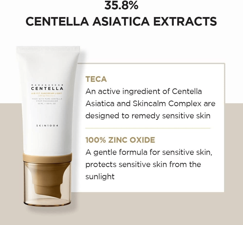 Skin1004 Madagascar Centella Air-Fit Suncream Light SPF30+ - 50ml view 4
