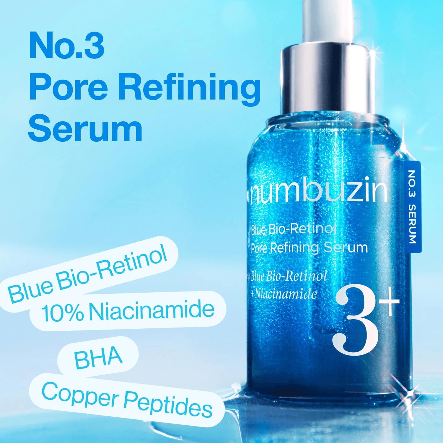 Numbuzin No.3 Blue Bio-Retinol Pore Refining Serum - 30ML alternate view