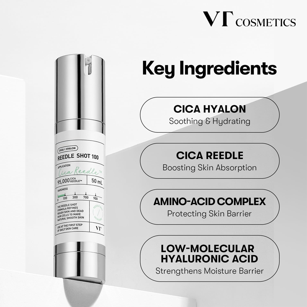VT COSMETICS CICA + Hyalon Reedle Shot 100 Serum  - 50 ml alternate view