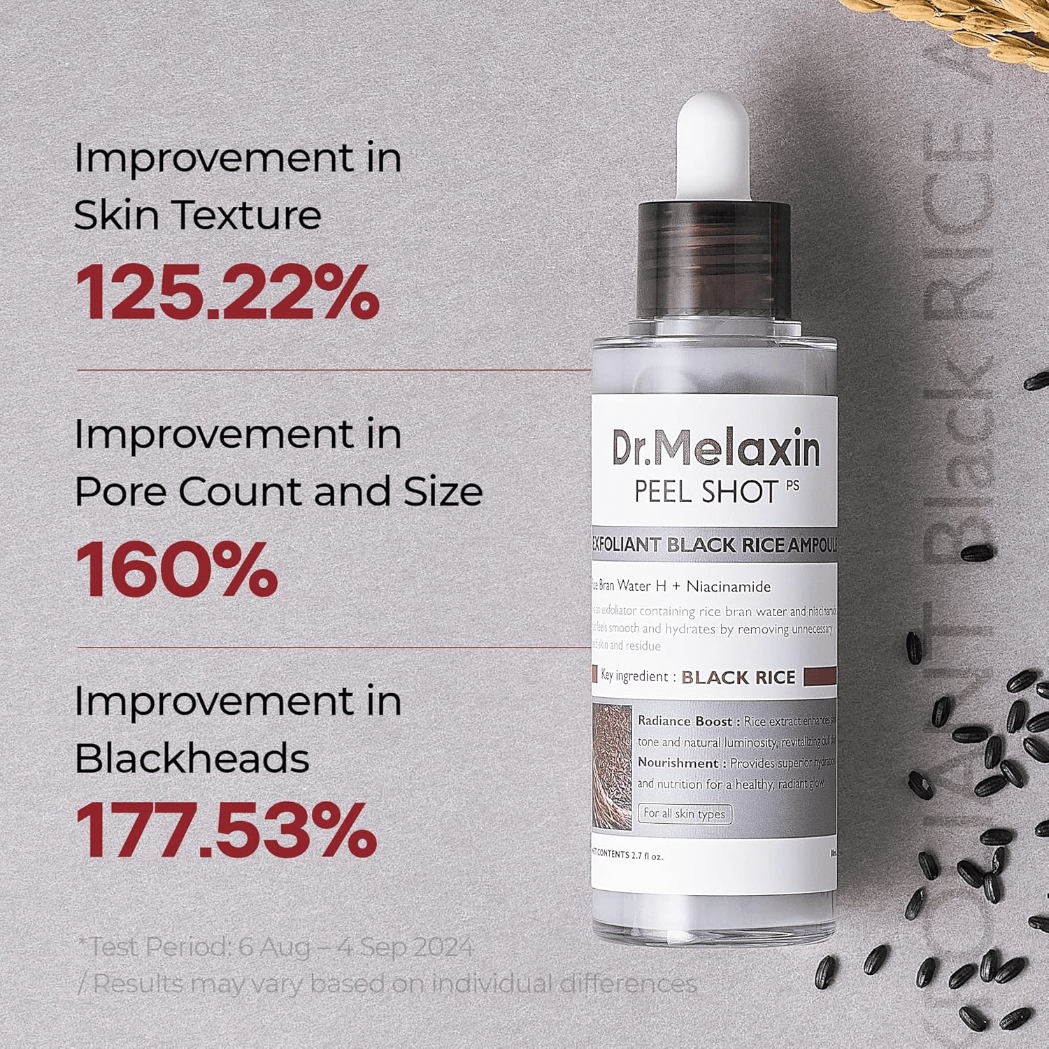 Dr.Melaxin Peel Shot Exfoliating Black Rice Ampoule - 80ml alternate view